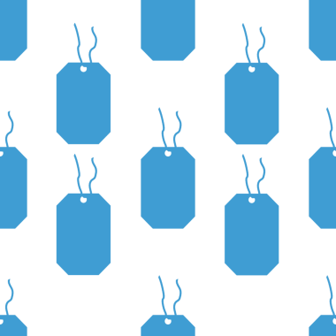 Saydam arkaplanda tekrarlanan mavi etiket etiketlerinin dijital png çizimi. İzole görüntü, perakende, hediyeler ve arkaplan tasarımı.