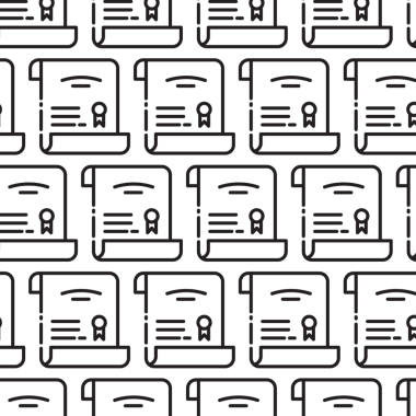 Şeffaf arkaplanda siyah sertifika deseninin dijital png çizimi. İzole imaj, eğitim, düzen ve şekil kavramı.