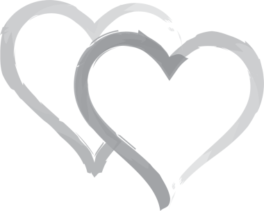 Şeffaf arkaplanda birbirine bağlı iki gri kalbin dijital png çizimi. İzole görüntü, aşk ve romantizm kavramı.