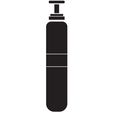 Şeffaf arka planda oksijen şişesinin dijital png çizimi. Ayrı görüntü, oksijen, güvenlik ve eşyalar.
