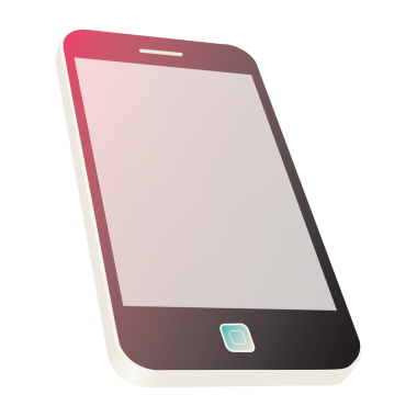 Saydam arkaplanda kopyalama alanı olan akıllı telefonun dijital png çizimi. İzole görüntü, teknoloji, iletişim ve yazım kavramı.