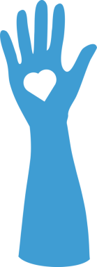 Şeffaf arkaplanda kalbi olan mavi elin dijital png çizimi. İzole görüntü, aşk ve romantizm kavramı.