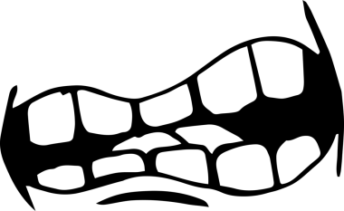 Şeffaf arka planda kızgın ağzın dijital png çizimi. İzole ruh hali ve yaşam tarzı konsepti.