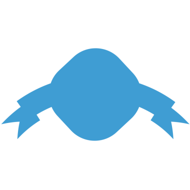 Saydam arkaplanda kopya alanı olan mavi rozetin dijital png çizimi. İzole görüntü, şekiller ve iletişim.