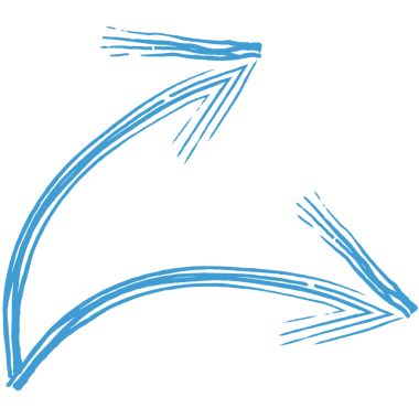 Şeffaf arkaplanda mavi okların dijital png çizimi. İzole görüntü, şekil ve sembol kavramı.