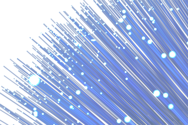 Digital png illustration of blue fibre optic lights on transparent background. Isolated image, light, technology and communication.