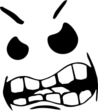 Şeffaf arkaplanda kızgın yüzün dijital png çizimi. İzole görüntü, emoji, şekiller ve desenler.