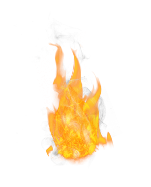 Şeffaf arka planda turuncu alevlerin dijital png çizimi. İzole görüntü, ateş ve doğa kavramı.