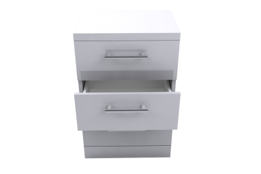 Şeffaf arka planda çekmeceleri olan kabinenin dijital png çizimi. İzole görüntü, ofis ve çalışma konsepti.