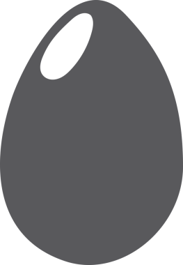 Saydam arkaplanda kopya alanı olan gri yumurtanın dijital png çizimi. İzole görüntü, renk, yiyecek ve içecek ve yazma kavramı.