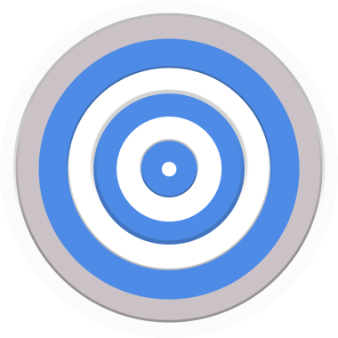 Şeffaf arkaplanda mavi ve beyaz dairelerin dijital png çizimi. İzole görüntü, şekil, renk ve hedef kavramı.