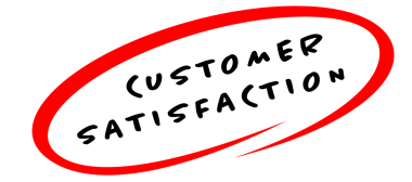 Şeffaf arkaplanda kırmızı halkalı müşteri memnuniyeti metninin dijital pnini. İzole imaj, iş, müşteri ve hizmet.