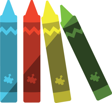 Şeffaf arkaplanda renkli pastel boyaların dijital png çizimi. İzole imaj, eğitim ve yaratıcılık kavramı.