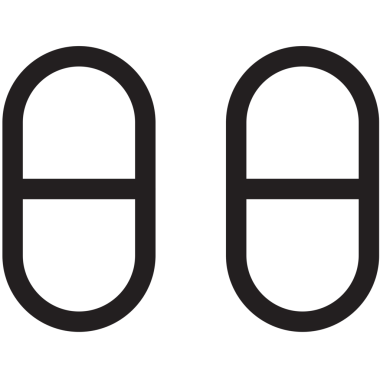 Şeffaf arka planda iki beyaz hapın dijital png çizimi. İzole görüntü, ilaç ve sağlık konsepti.