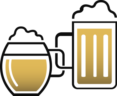 Şeffaf arka planda iki bardak biranın dijital png çizimi. İzole görüntü, içki, bira ve içecek..