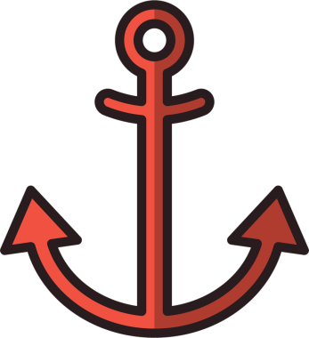 Şeffaf arkaplanda kırmızı çapanın dijital png çizimi. Ayrı şekil, renk ve tasarım kavramı.