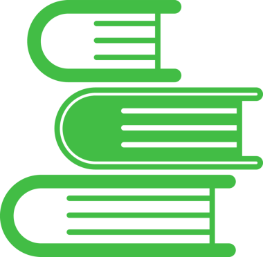 Şeffaf arkaplan üzerine istiflenmiş üç yeşil kitabın dijital png çizimi. İzole resim, okuma, bilgi ve öğrenme kavramı.