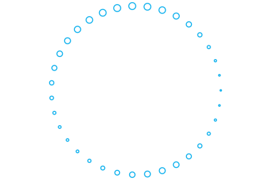 Saydam arkaplanda kopya alanı olan mavi dairelerin dijital png çizimi. İzole görüntü, yazı ve biçim kavramı.