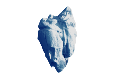 Şeffaf arkaplanda gri kayanın dijital png çizimi. İzole görüntü, doğa ve organik form..