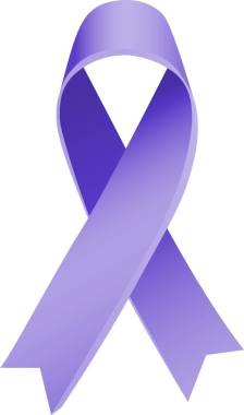Şeffaf arkaplanda mor Alzheimer farkındalık kurdelesinin dijital png çizimi. İzole görüntü, alzheimer, pankreas kanseri farkındalığı, tıbbi farkındalık.