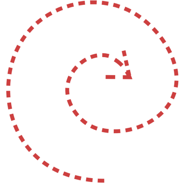 Şeffaf arkaplanda kırmızı spiral okun dijital png çizimi. Ayrı görüntü, renk ve yön kavramı.