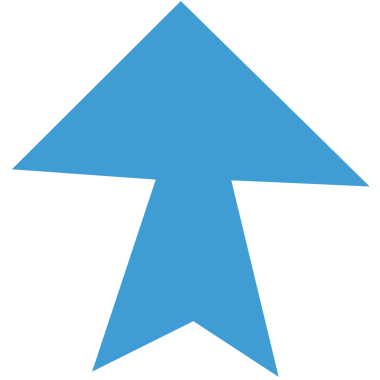 Şeffaf arkaplanda mavi okun dijital png çizimi. İzole görüntü, şekiller ve kalıp kavramı.