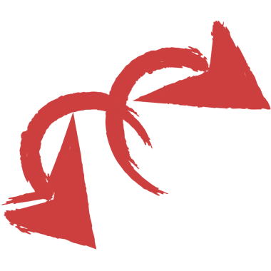 Şeffaf arkaplanda kırmızı okların dijital png çizimi. İzole görüntü, yön ve seçim kavramı.