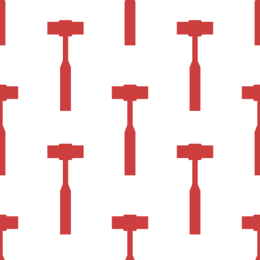 Şeffaf arkaplanda kırmızı çekiç deseninin dijital png çizimi. Ayrı görüntü, renk ve tasarım arkaplanı.