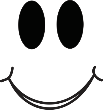 Şeffaf arkaplanda siyah gülümseyen yüzün dijital png çizimi. İzole görüntü, mutluluk ve sembol kavramı.