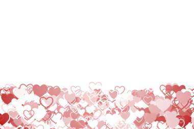 Şeffaf arkaplanda birçok beyaz, pembe ve kırmızı kalbin dijital png çizimi. İzole görüntü, aşk ve sevgililer günü..