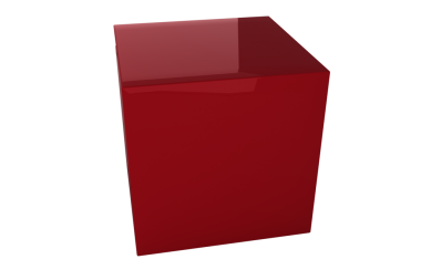 Şeffaf arkaplanda boş kırmızı küpün dijital png çizimi. İzole görüntü, şekil ve sembol kavramı.