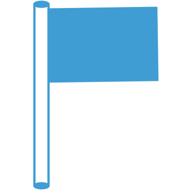 Şeffaf arkaplanda mavi bayrağın dijital png çizimi. İzole görüntü, sembol, renk ve şekil kavramı.