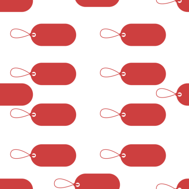 Kırmızı hediye etiketlerinin dijital png illüstrasyonu saydam arkaplanda tekrarlandı. Ayrı resim, tasarım arkaplan ve maket.