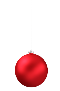 Şeffaf arkaplanda kırmızı noel süslemesinin dijital png çizimi. İzole imaj, Noel, kutlama ve gelenek kavramı.