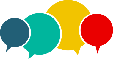 Şeffaf arkaplanda renkli metin baloncuklarının dijital png çizimi. İzole görüntü, mesaj ve iletişim konsepti.