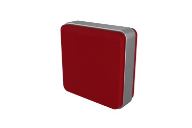 Şeffaf arkaplanda metal kenarı olan kırmızı tabletin dijital png çizimi. İzole görüntü, teknoloji ve dijital arayüz.