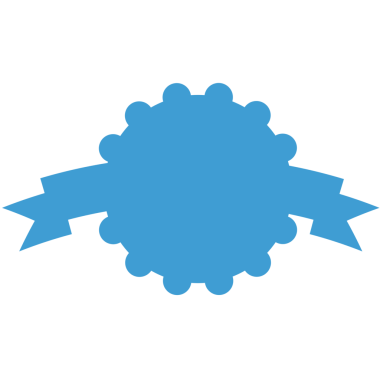 Şeffaf arkaplanda kurdele pankartı olan mavi yuvarlak etiketli dijital png çizimi. İzole edilmiş resim, metin veya logo için alanı olan mavi etiket.