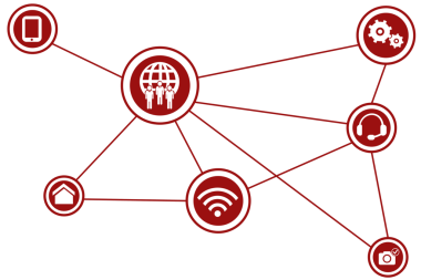 Şeffaf arkaplanda medya ve iletişim sembollerinin dijital png çizimi. İzole görüntü, iletişim ağı ve bağlantı kavramı.