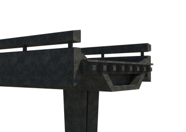 Şeffaf arkaplanda siyah yapım elemanının dijital png çizimi. İzole görüntü, mimari ve inşa konsepti.