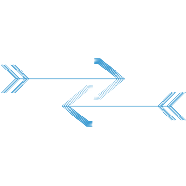 Şeffaf arkaplanda mavi okların dijital png çizimi. İzole görüntü, yön ve şekiller kavramı.