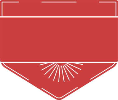 Saydam arkaplanda çizgi süslemeleri olan boş kırmızı işaret tasarımının dijital png çizimi. İzole edilmiş resim, metin için arkaplanı boşluk ile imzalayın.