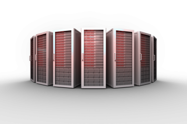 Şeffaf arkaplanda bilgisayar sunucularının dijital png çizimi. İzole görüntü, teknoloji, veri ve hesaplama.