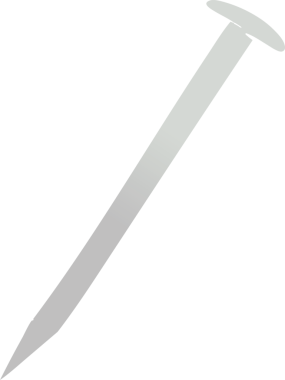 Şeffaf arkaplanda gri tırnağın dijital png çizimi. İzole görüntü, iş ve inşaat kavramı.