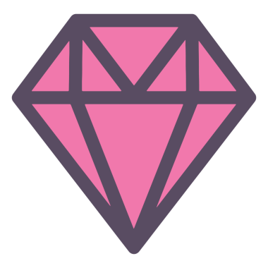 Şeffaf arkaplanda pembe elmasın dijital png çizimi. İzole görüntü, taşlar ve mücevher konsepti.