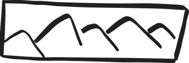 Şeffaf arkaplanda siyah dağların dijital png çizimi. İzole görüntü, şekiller ve manzara konsepti.