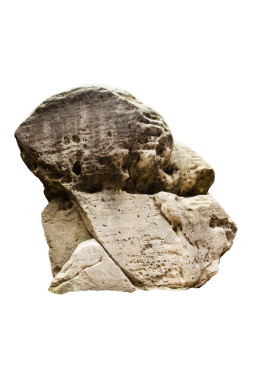 Şeffaf arkaplanda bej kayanın dijital png çizimi. İzole görüntü, doğa ve şekil kavramı.