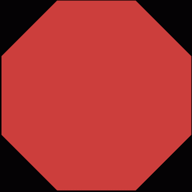 Şeffaf arkaplanda kırmızı soyut sekizgen şeklinin dijital png çizimi. İzole görüntü, soyutlama ve şekil kavramı.