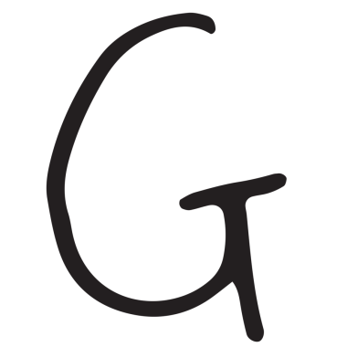 Şeffaf arkaplanda büyük siyah G harfinin dijital png çizimi. Ayrı resim, alfabe harfi.