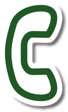 Şeffaf arkaplanda yeşil ve beyaz telefon alıcısının dijital png çizimi. İzole görüntü, teknoloji ve iletişim konsepti.