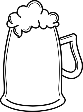 Şeffaf arka planda bir bardak biranın dijital png çizimi. İzole imaj, parti ve kutlama konsepti.